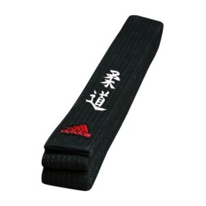 Judoband Adidas Elite met Japanse judokarakters | zwart