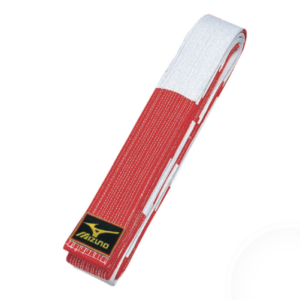 Judoband Mizuno Obi Master voor 6e dan | rood-wit geblokt