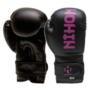 Nihon bokshandschoenen kind meiden | zwart-roze | 4 maten