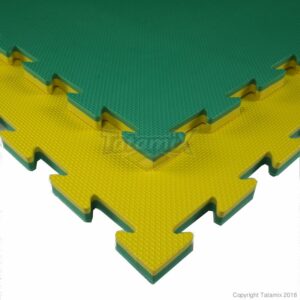 Puzzelmat budo & MMA Tatamix | 3 cm| T-relief | geel-groen