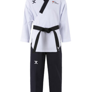 JCalicu poomsae dan taekwondopak mannen | WT | wit-zwart